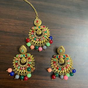 Colorful Chandbali Earrings