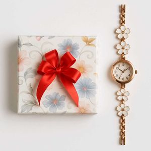 Elegant Gold Watch with gift Box Packaging