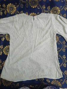 Elegant Pearl-Neckline Blouse