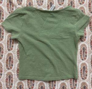 H&amp;M Square Neck Cropped Tshirt