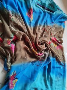 Floral Print Chiffon Saree
