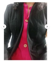 Black Open Front Cardigan