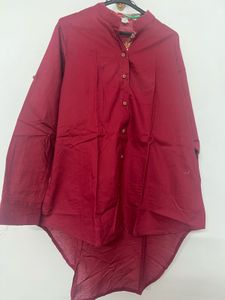Maroon Hi-Lo Tunic Top