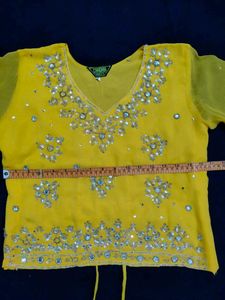 Yellow Embellished Indian Lehnga Choli With Dupatt