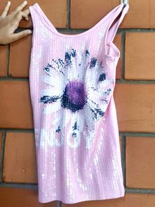 Cute Pink Sequin Tank Top