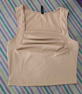 Ruched square neck crop top