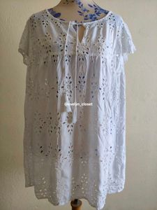White Eyelet Tunic Top