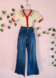 Women High Rise Bootcut Flared Denim Jeans ✨