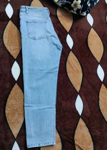 Women blue straight jeans