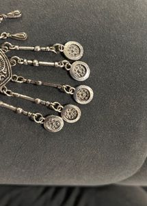 Silver Bohemian Pendant Necklace &amp; Earrings