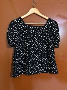 Polka Dot Black Top