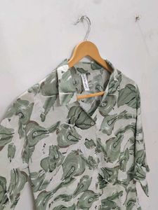 Patterned Button-Down Shirt