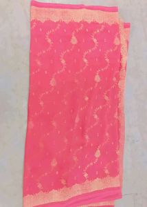 Pink &amp; Gold Printed Fabric