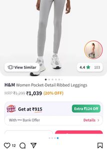 H&amp;M Ribbed Pocket-Detail Leggings PRICE DROP