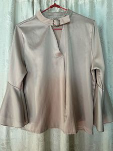 Champagne Bell Sleeve Blouse