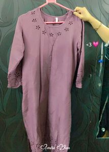 A Purple Colour Kurti With Pant