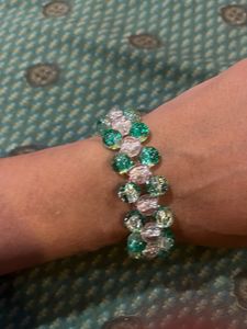 Green & Clear Beaded Bracelet