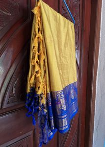 Olive Green Color Saree