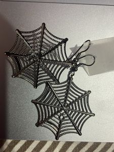 Spider Web Goth Earrings