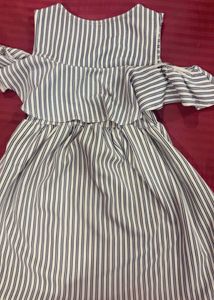 Striped Cold Shoulder Dress