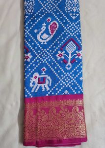 Printed Blue Saree