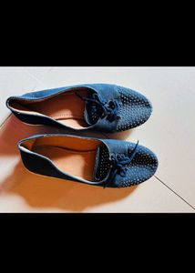 Blue studded flats