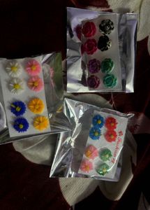 Cute Flower Stud Earring Sets (All 3 Combo)
