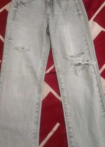 Damage Straight Jeans