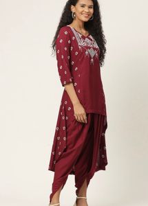 Elegant Maroon Dhoti Kurta Set