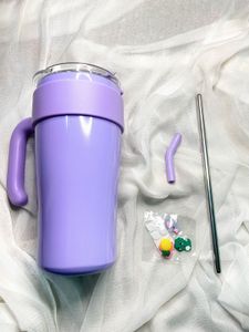 Kuromi Tumbler with Handle &amp; Straw - Purple