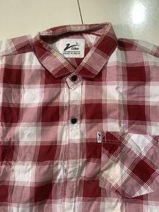 Rusty Red &amp; White Plaid Shirt - Men&#39;s Size L