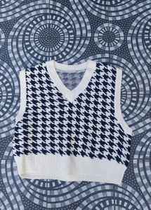 Houndstooth Knit Vest