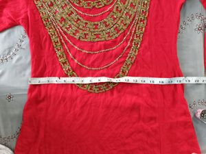 Aline Front Slit Embroided Kurta