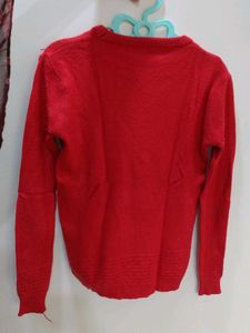 Red Full Sleeve Woolen Tshirt