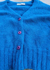 Blue Cropped Cardigan