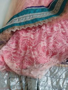 Coral Net Anarkali suit