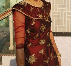 Women's Beautiful Velvet Gown (Brown Colour)