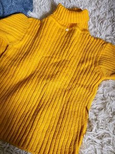 Yellow Cable Knit Sweater