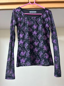 Forever 21 - Floral Mesh Long Sleeve Top