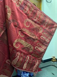Red With Mirrored Saree