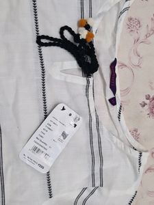 Branded Cotton White Tops For Jean And Skrit