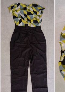 Clearnce Sale Jump Suit Black &amp; Yellow Combination