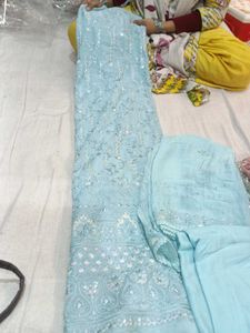 Elegant Blue Dress Material