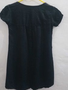 Embroidered Black Top