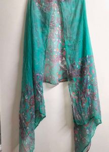 Teal Paisley Dupatta
