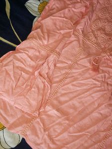 Peach Embroidered Tunic Top