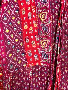 Red Paisley Print Maxi Dress With Shawl
