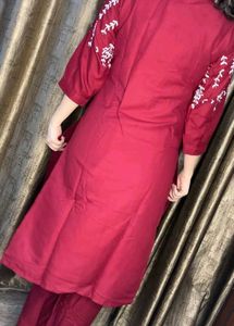 Free Shipping -Cherry Embroidered Kurta With Pants