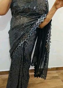 Sparkly Striped Saree