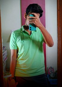 Green Polo T-shirt For Men (With Collar) 👚